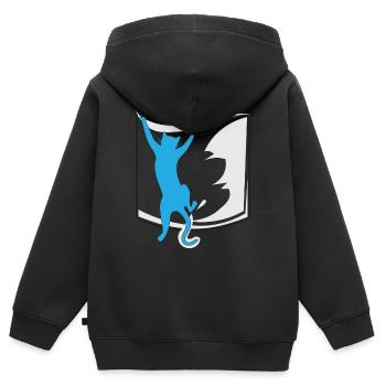 chat dans votre poche - Sweat Premium à capuche zippé enfant bio - noir - Dos - AI Model Kid Male (0cm)