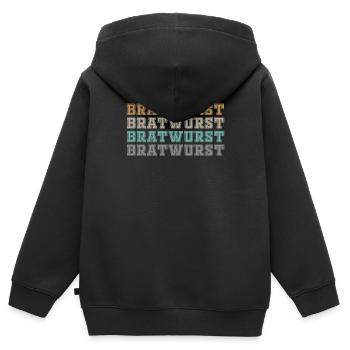 Retro Ferry Vêtements Porte-conteneurs - Sweat Premium à capuche zippé enfant bio - noir - Dos - AI Model Kid Male (0cm)