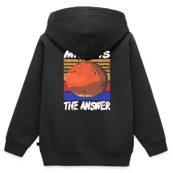 MARS Is The Answer Retro Vintage Funny Planet - Kinder Premium Organic Zip Hoodie - Schwarz - Hinten - AI Model Kid Male (0cm)