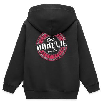 Annelie Geschenkidee Geschenk Geburtstag - Kinder Premium Organic Zip Hoodie - Schwarz - Hinten - AI Model Kid Male (0cm)