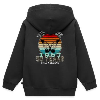 Hergestellt 1967, Geboren 1967 Geburtstag - Kinder Premium Organic Zip Hoodie - Schwarz - Hinten - AI Model Kid Male (0cm)