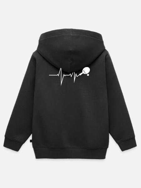 Tischtennis Zubehör Pingpong Motiv - Hoodie Premium med dragkedja barn ekologisk - svart
