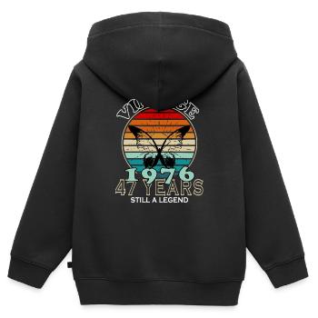 Fantastisch seit 1976 Geburtstag - Kinder Premium Organic Zip Hoodie - Schwarz - Hinten - AI Model Kid Male (0cm)