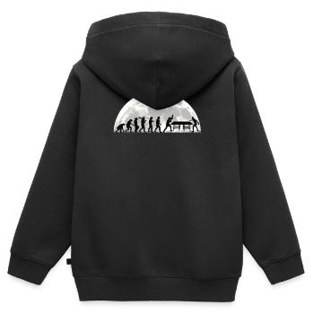 Tischtennis Zubehör Pingpong Motiv - Kinder Premium Organic Zip Hoodie - Schwarz - Hinten - AI Model Kid Male (0cm)