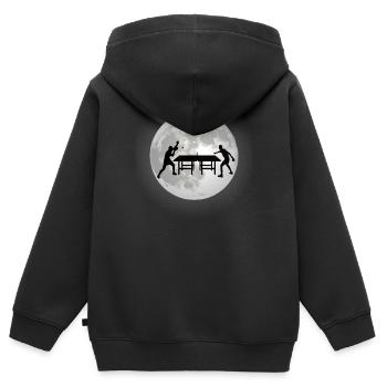 Tischtennis Zubehör Pingpong Motiv - Kinder Premium Organic Zip Hoodie - Schwarz - Hinten - AI Model Kid Male (0cm)