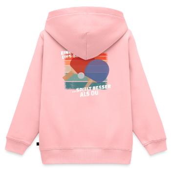 Tischtennis Zubehör Pingpong Motiv - Kinder Premium Organic Zip Hoodie - Rosa - Hinten - AI Model Kid Female (0cm)