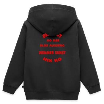 Fränkisch, Franken, Dialekt, Mundart - Kinder Premium Organic Zip Hoodie - Schwarz - Hinten - AI Model Kid Male (0cm)