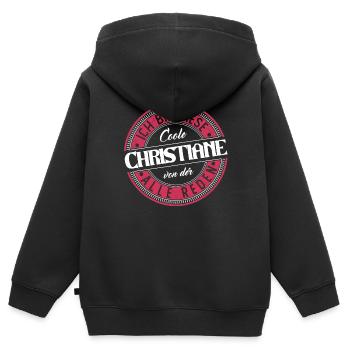 Christiane Geschenkidee Geschenk Geburtstag - Kinder Premium Organic Zip Hoodie - Schwarz - Hinten - AI Model Kid Male (0cm)