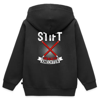 Ein Stift Sie Alle Zu Knechten - Abschiedgeschenk - Kinder Premium Organic Zip Hoodie - Schwarz - Hinten - AI Model Kid Male (0cm)