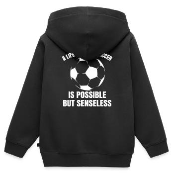 Fußballmannschaft Fußballverein Fußballspieler - Kinder Premium Organic Zip Hoodie - Schwarz - Hinten - AI Model Kid Male (0cm)