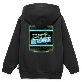 Equestrian Hack Out Internet Hacking Computer - Kids Premium Organic Zip-up Hoodie - black - Back - AI Model Kid Male (0cm)