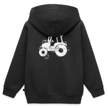 Tractor Tractor driver Tractor - Kids Premium Organic Zip-up Hoodie - black - Back - AI Model Kid Male (0cm)