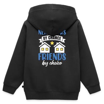 Voisins par hasard - Sweat Premium à capuche zippé enfant bio - noir - Dos - AI Model Kid Male (0cm)