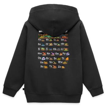 My Dinosaur Lovers ABC Kids Dino Alphabet - Kids Premium Organic Zip-up Hoodie - black - Back - AI Model Kid Male (0cm)