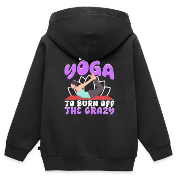 Je fais du yoga pour brûler les fous - Sweat Premium à capuche zippé enfant bio - noir - Dos - AI Model Kid Male (0cm)
