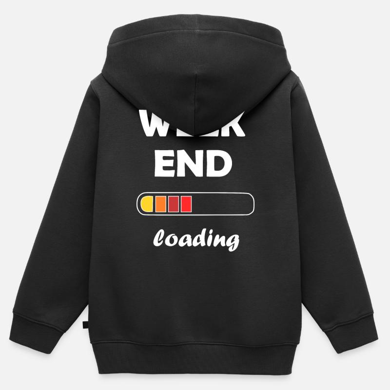 weekend loading / Warten auf das Wochenende - Kinder Premium Organic Zip Hoodie - Schwarz
