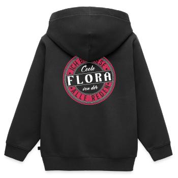 Flora Geschenkidee Geschenk Geburtstag - Kinder Premium Organic Zip Hoodie - Schwarz - Hinten - AI Model Kid Male (0cm)