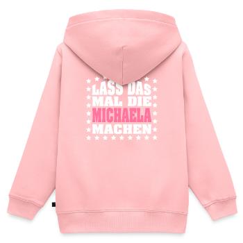 Lass das mal die MICHAELA machen Vornamen Spruch - Kinder Premium Organic Zip Hoodie - Rosa - Hinten - AI Model Kid Female (0cm)