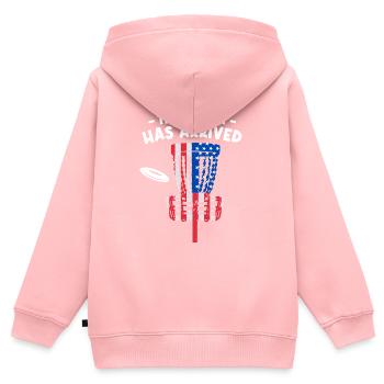Das Talent ist da - Kinder Premium Organic Zip Hoodie - Rosa - Hinten - AI Model Kid Female (0cm)