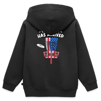 Das Talent ist da - Kinder Premium Organic Zip Hoodie - Schwarz - Hinten - AI Model Kid Male (0cm)