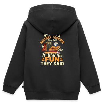 Become A History Teacher They Said Education Prof - Kinder Premium Organic Zip Hoodie - Schwarz - Hinten - AI Model Kid Male (0cm)