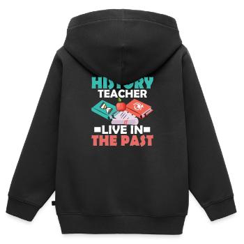 HIstory Teacher Live in The Past Education Profes - Kinder Premium Organic Zip Hoodie - Schwarz - Hinten - AI Model Kid Male (0cm)