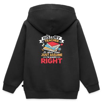 I'm A History Teacher To Save Time Education Prof - Kinder Premium Organic Zip Hoodie - Schwarz - Hinten - AI Model Kid Male (0cm)