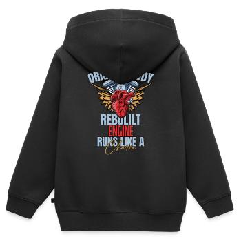 Chirurgie Opération de récupération comme un charme - Sweat Premium à capuche zippé enfant bio - noir - Dos - AI Model Kid Male (0cm)