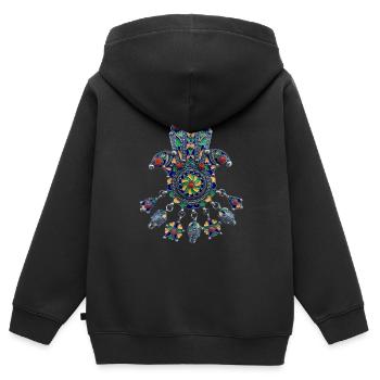 BIJOU KABYLE MAIS DE FATMAAMAZIGH - Sweat Premium à capuche zippé enfant bio - noir - Dos - AI Model Kid Male (0cm)