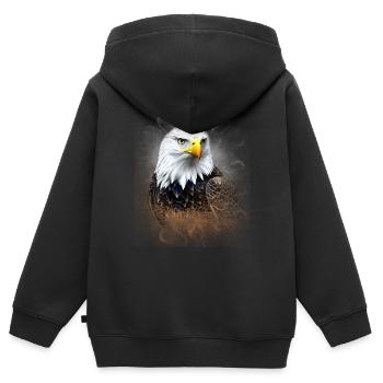 Eagle Splash Art - Sweat Premium à capuche zippé enfant bio - noir - Dos - AI Model Kid Male (0cm)