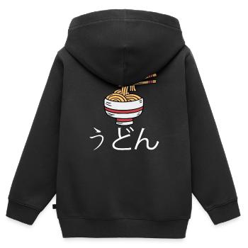 Udon-nudeln - Kinder Premium Organic Zip Hoodie - Schwarz - Hinten - AI Model Kid Male (0cm)