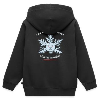 I Am Snow Impressed With The Snowfall! Funny - Kids Premium Organic Zip-up Hoodie - black - Back - AI Model Kid Male (0cm)