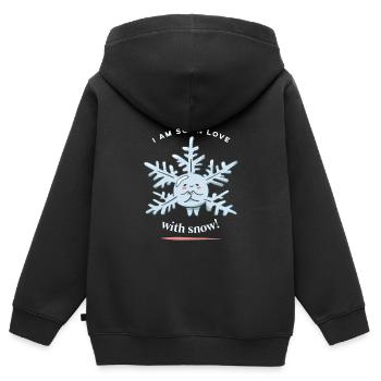 I'm So In Love With Snow! Funny Snow Winter - Kinder Premium Organic Zip Hoodie - Schwarz - Hinten - AI Model Kid Male (0cm)
