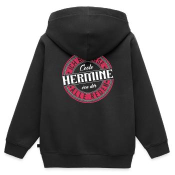 Hermine Geschenkidee Geschenk Geburtstag - Kinder Premium Organic Zip Hoodie - Schwarz - Hinten - AI Model Kid Male (0cm)