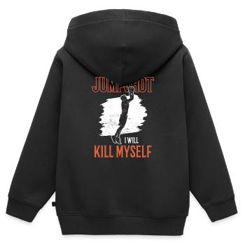 Si je rate cette combinaison, j’apporte - Sweat Premium à capuche zippé enfant bio - noir - Dos - AI Model Kid Male (0cm)