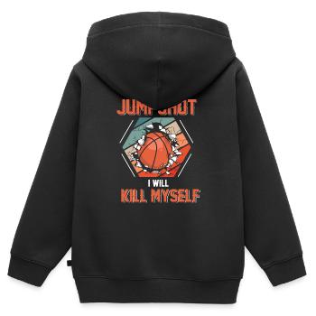 Si je rate cette combinaison, j’apporte - Sweat Premium à capuche zippé enfant bio - noir - Dos - AI Model Kid Male (0cm)