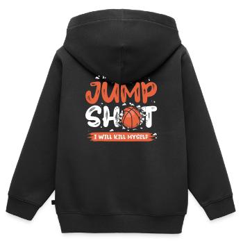 Si je rate cette combinaison, j’apporte - Sweat Premium à capuche zippé enfant bio - noir - Dos - AI Model Kid Male (0cm)