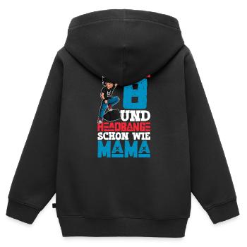 Ich bin 8 - Jungen Rocker - Kinder Premium Organic Zip Hoodie - Schwarz - Hinten - AI Model Kid Male (0cm)
