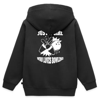 Bowling Bowling Bowling Club Bowling Club - Sweat Premium à capuche zippé enfant bio - noir - Dos - AI Model Kid Male (0cm)