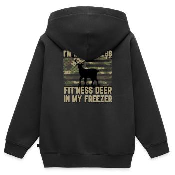 Fit'Ness Hirsch in meinem Gefrierschrank in die Fitness - Kinder Premium Organic Zip Hoodie - Schwarz - Hinten - AI Model Kid Male (0cm)
