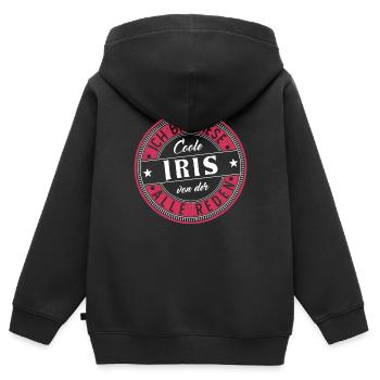 Iris Geschenkidee Geschenk Geburtstag - Kinder Premium Organic Zip Hoodie - Schwarz - Hinten - AI Model Kid Male (0cm)