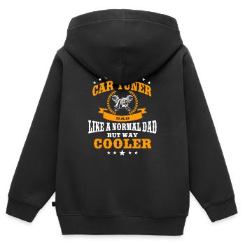 Drôle de tuner de voiture Père - Sweat Premium à capuche zippé enfant bio - noir - Dos - AI Model Kid Male (0cm)