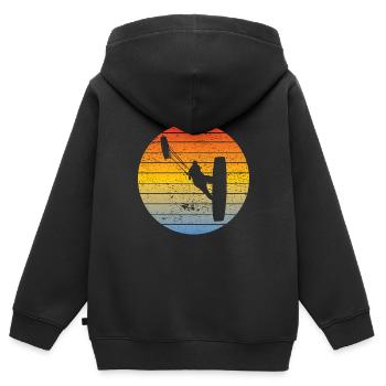 Kitesurfer Kitesurf Windsurfer Windsurfing - Sweat Premium à capuche zippé enfant bio - noir - Dos - AI Model Kid Male (0cm)