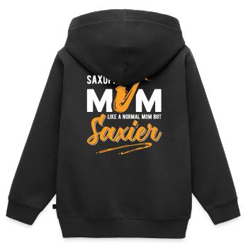 Saxophone Mom Like A Normal but Saxier For Saxopho - Kinder Premium Organic Zip Hoodie - Schwarz - Hinten - AI Model Kid Male (0cm)