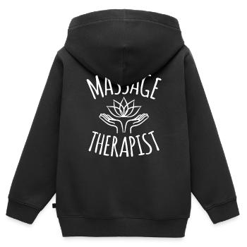 Massage Therapist Lotus Hand For Massage Therapist - Kinder Premium Organic Zip Hoodie - Schwarz - Hinten - AI Model Kid Male (0cm)
