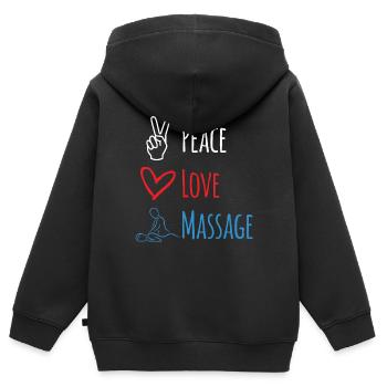 Peace Love Massage For Massage Therapist - Kinder Premium Organic Zip Hoodie - Schwarz - Hinten - AI Model Kid Male (0cm)