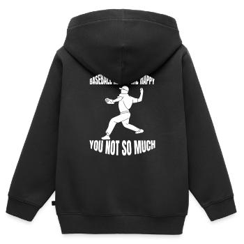 Baseball Équipe de baseball Équipe de baseball Joueurs de baseball - Sweat Premium à capuche zippé enfant bio - noir - Dos - AI Model Kid Male (0cm)