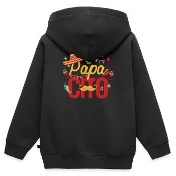 Papacito Famille Cinco De Mayo Couple assorti - Sweat Premium à capuche zippé enfant bio - noir - Dos - AI Model Kid Male (0cm)