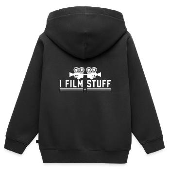 I Film Stuff Film - Kinder Premium Organic Zip Hoodie - Schwarz - Hinten - AI Model Kid Male (0cm)