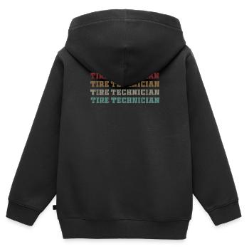 Reifentechniker Schriftsatz - Kinder Premium Organic Zip Hoodie - Schwarz - Hinten - AI Model Kid Male (0cm)